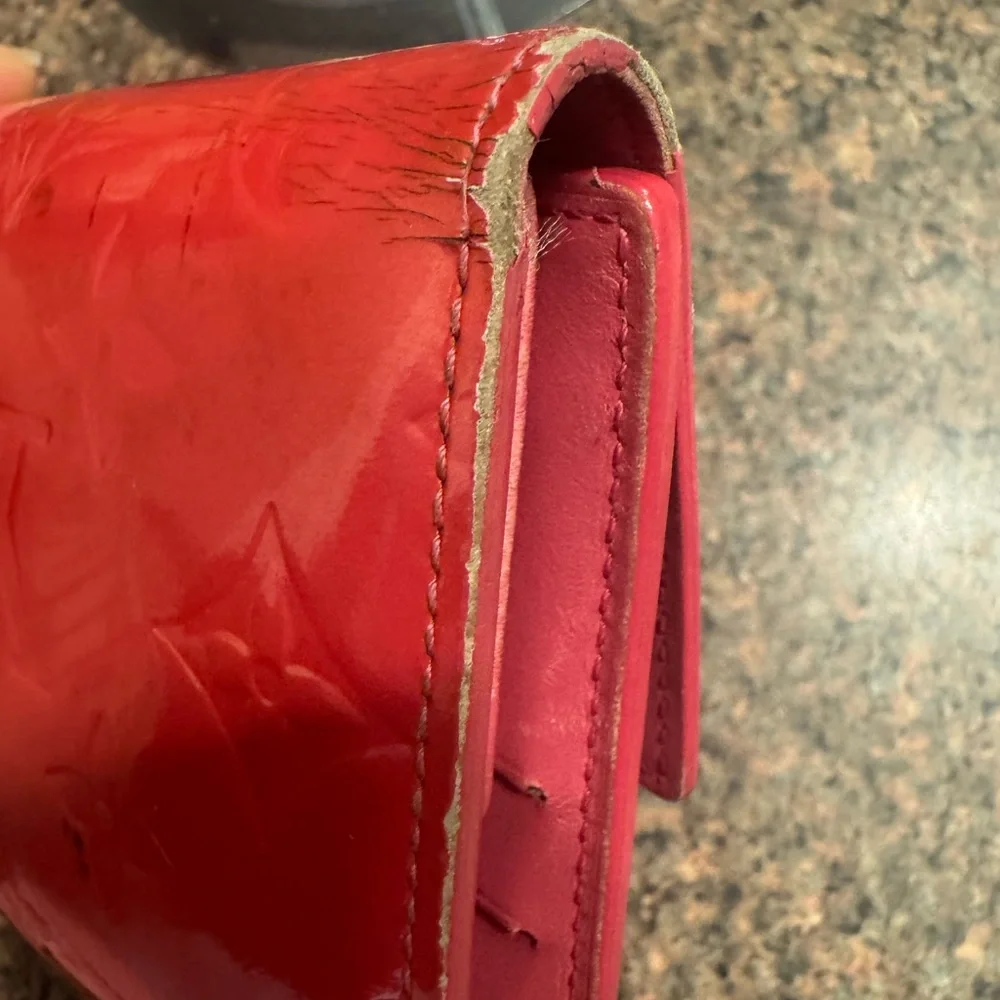 Louis Vuitton red and pink long Wallet